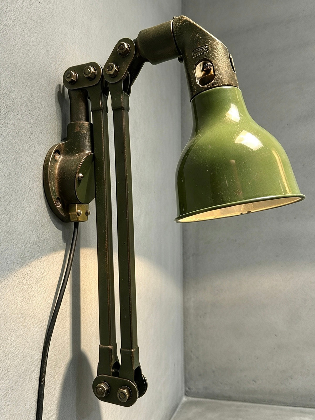 Large 1930s Industrial Wall Lamp By Mek Elek London