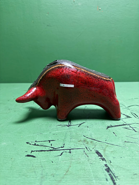 Otto Keramik Classic Ceramic Bull West German Pottery Fat Lava
