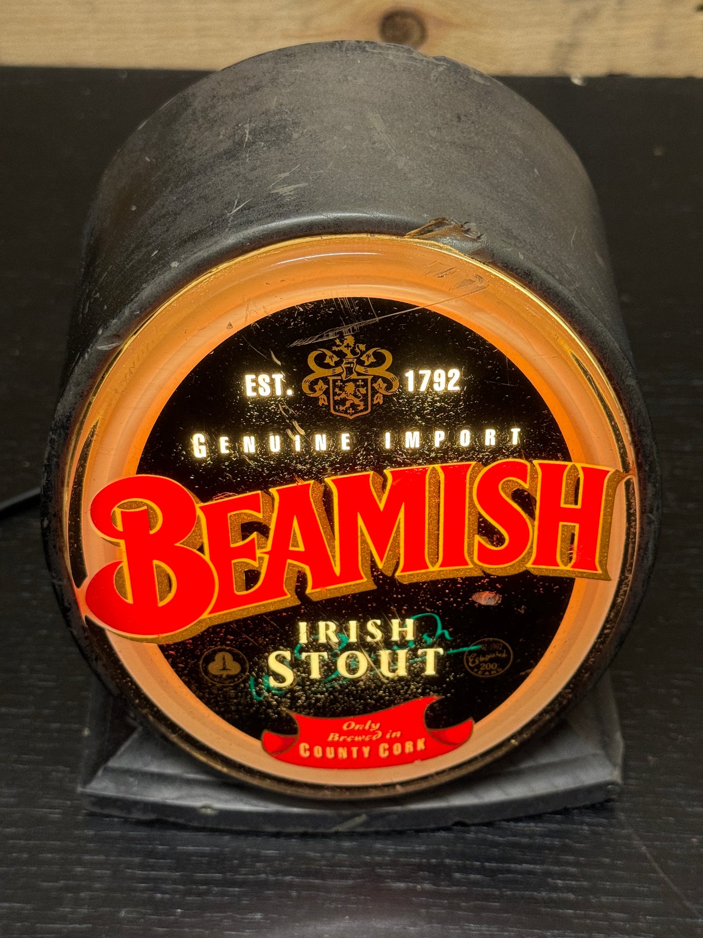 1980s Beamish Irish Stout Advertising Bar Light
