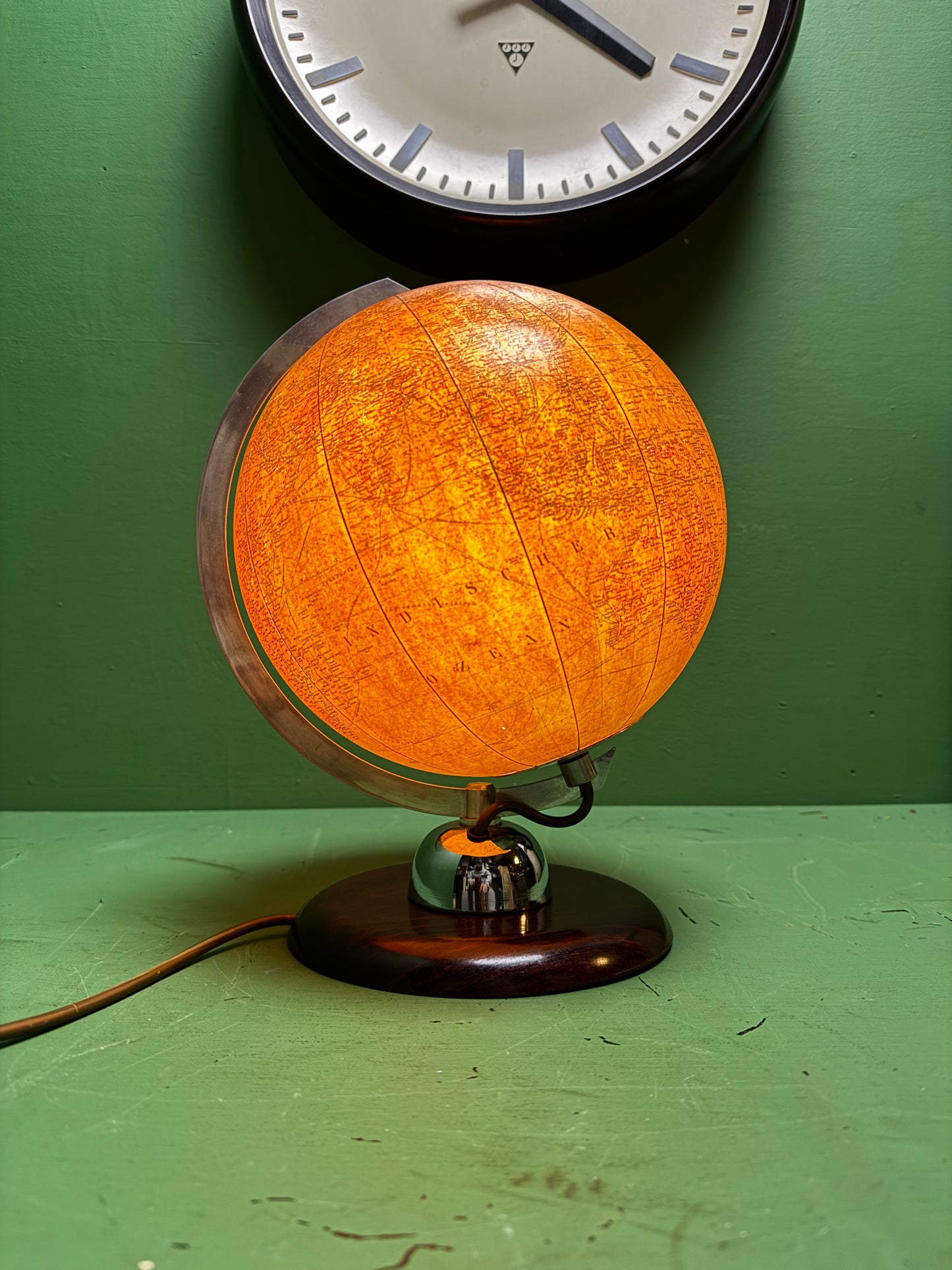 Vintage 1960s German Glass Globe Lamp By JRO Globus Munchen