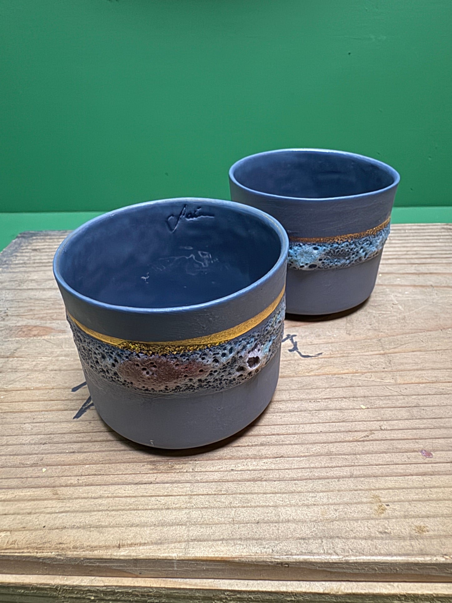 Hand Made Turkish Coffee / Espresso Cups By Renowned Design Ceramicist Saliha Kartal