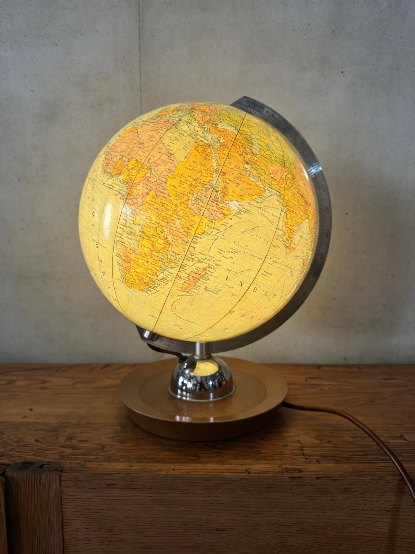 Vintage 1960s German Glass Globe Lamp By JRO Globus Munchen