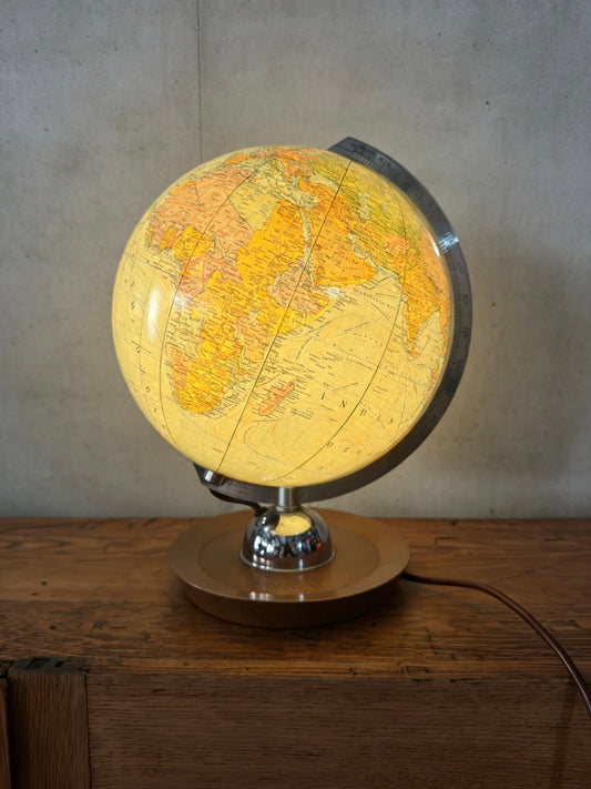 Vintage 1960s German Glass Globe Lamp By JRO Globus Munchen