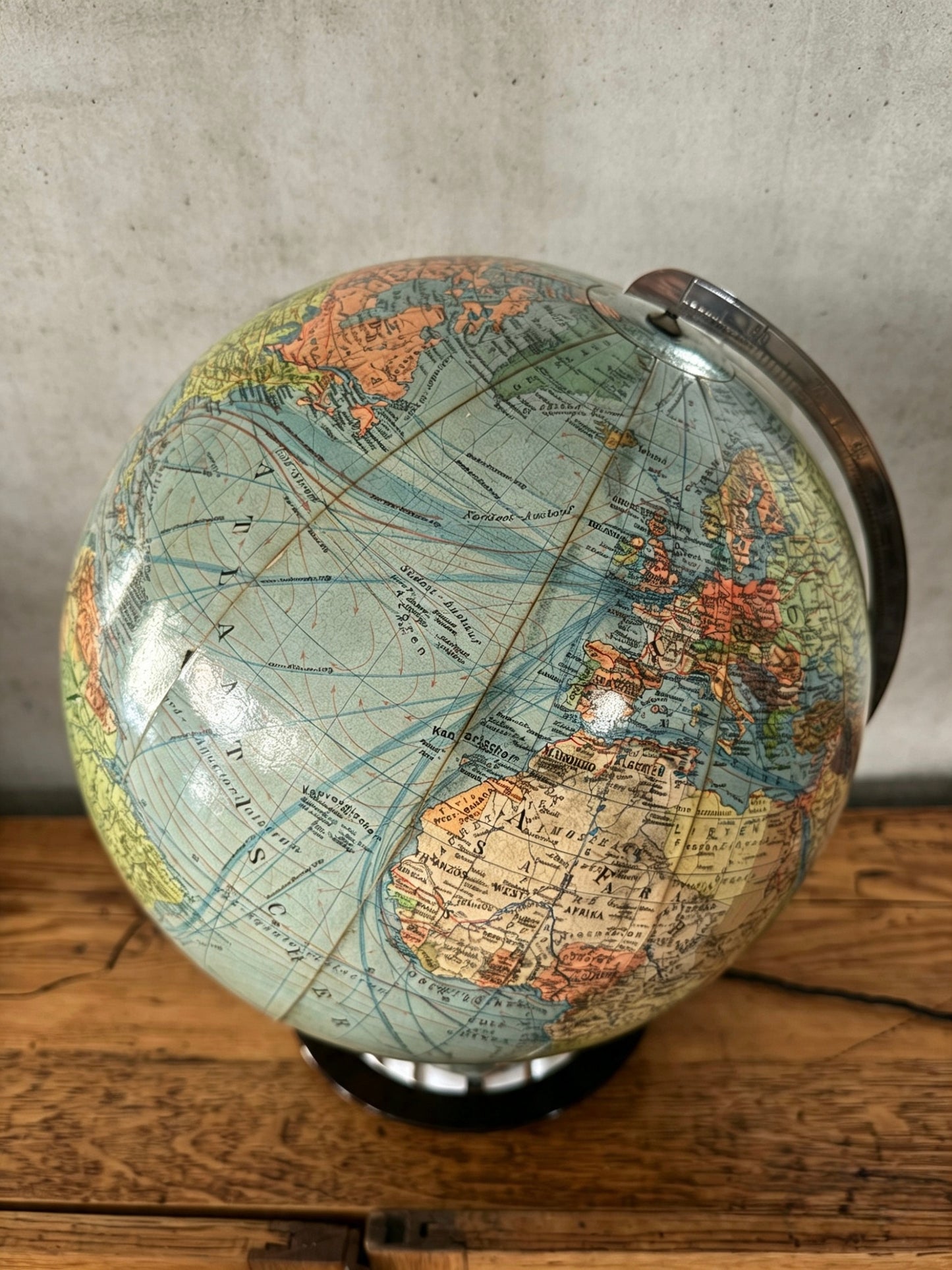 Vintage 1960s DBG Duo Glass Globe Lamp Darmstadt Germany