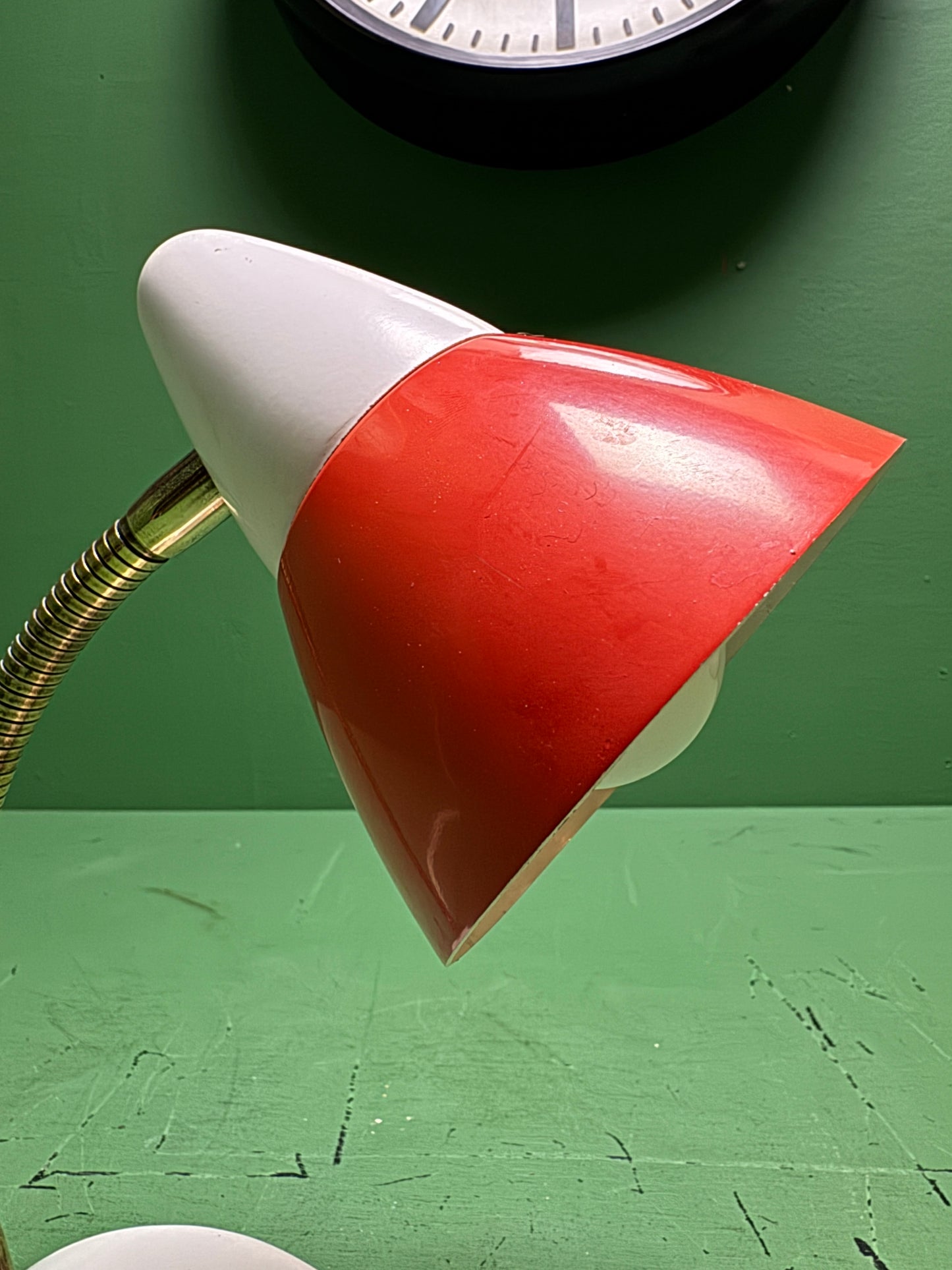 1970s German Retro Orange & White Table Lamp