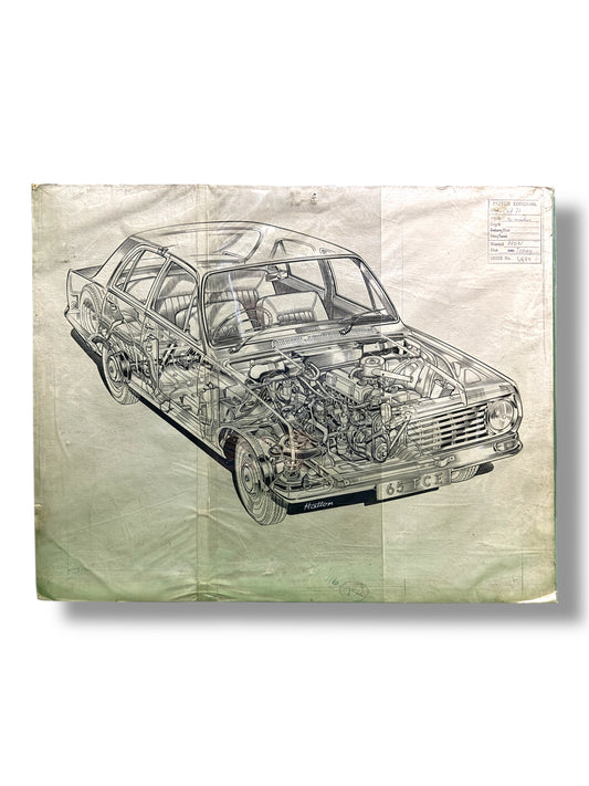 Vauxhall Victor Pen & Ink Cutaway By Brian Hatton 1965