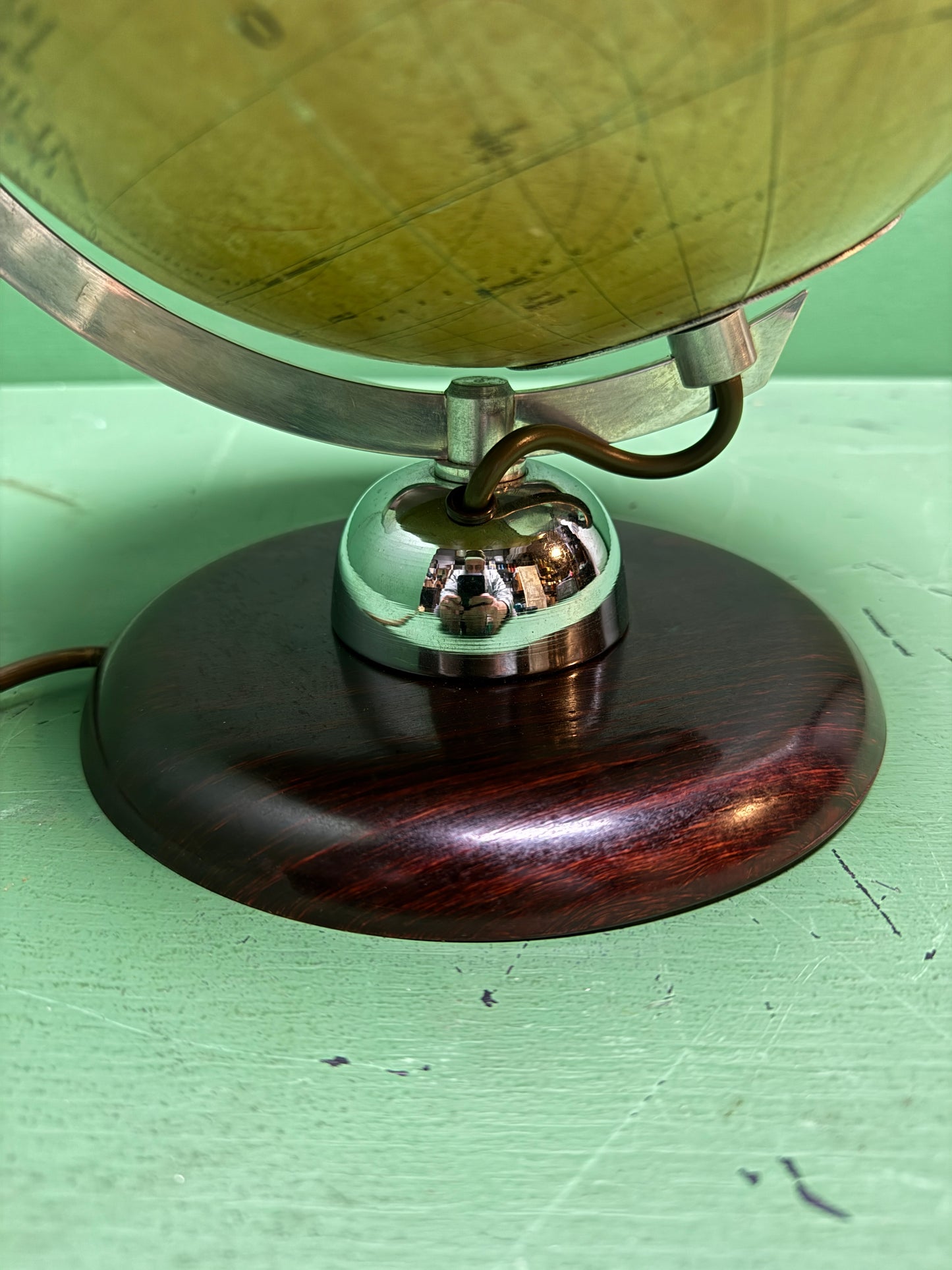 Vintage 1960s German Glass Globe Lamp By JRO Globus Munchen