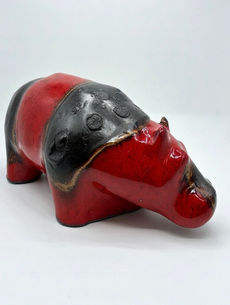 Otto Keramik Ceramic Hippopotamus West German Pottery Fat Lava