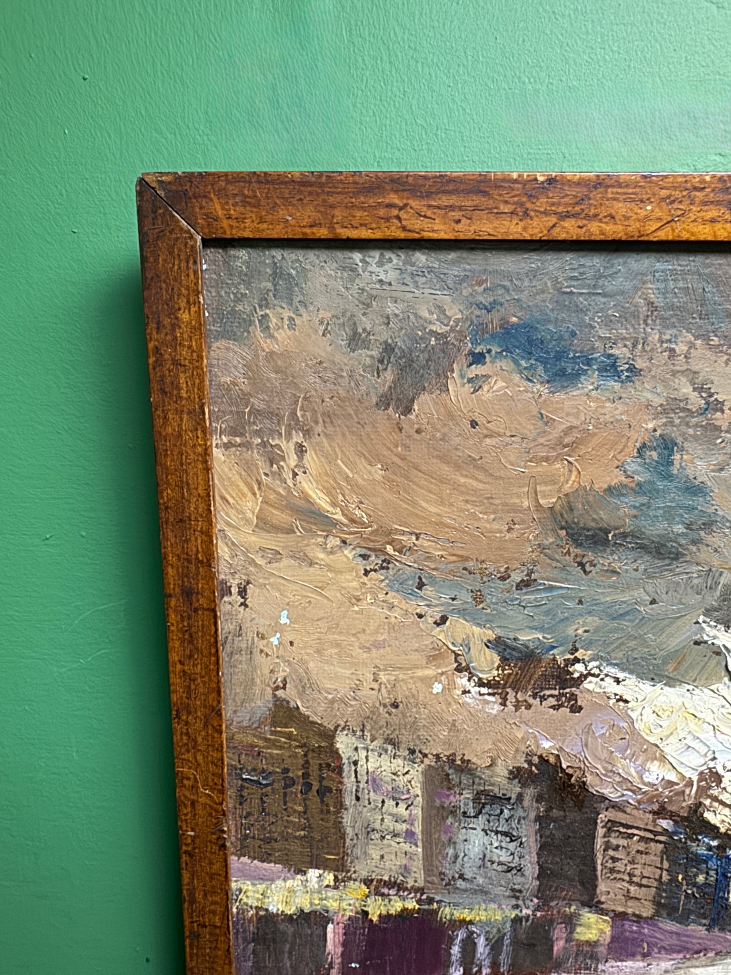 Oil Painting On Board Titled ‘ Stormy Night ‘
