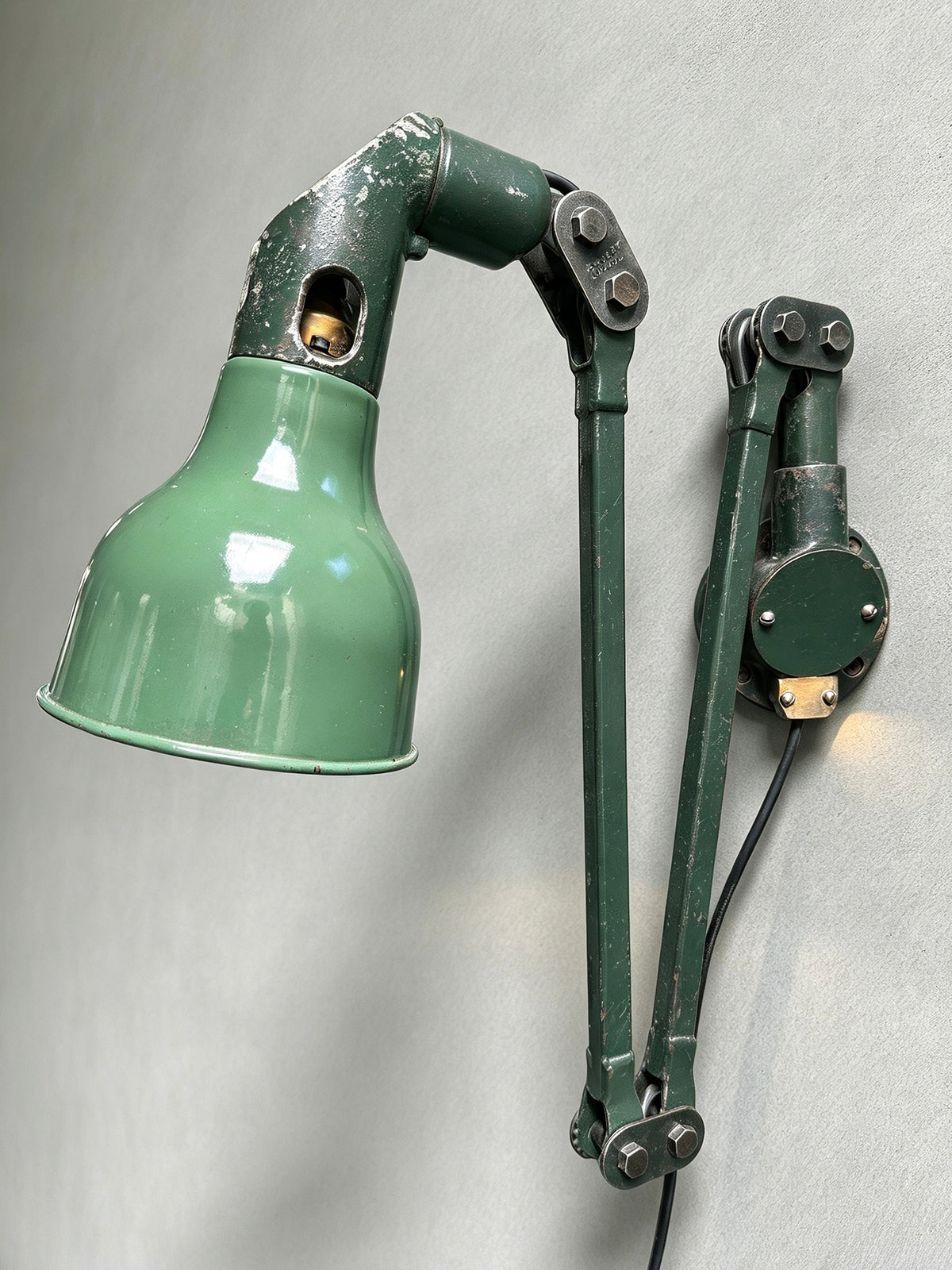 Large 1930s Industrial Wall Lamp By Mek Elek London
