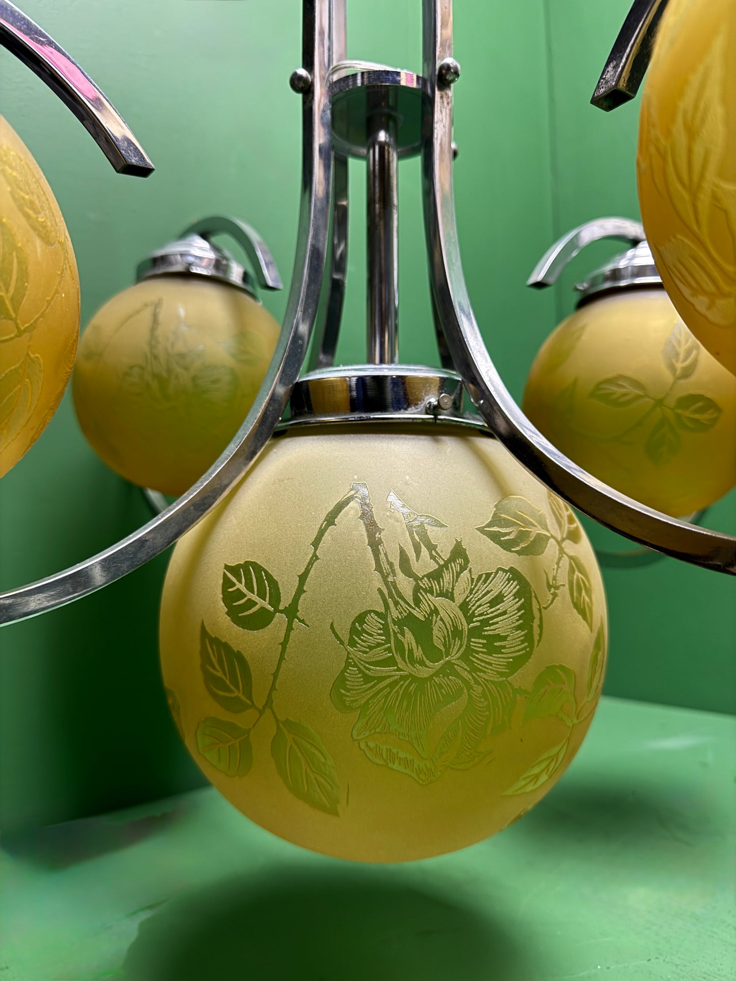 French Art Deco Chandelier Light By Sprat