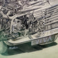 Vauxhall Viva Pen & Ink By Brian Hatton 1963