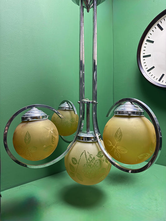 French Art Deco Chandelier Light By Sprat