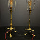 Circa 1910 Pair Of Faraday & Son Brass Pullman Lamps