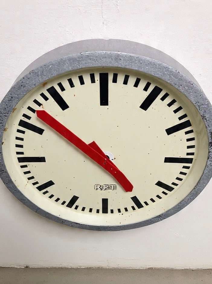 1960s East German Industrial Factory Clock By RFT