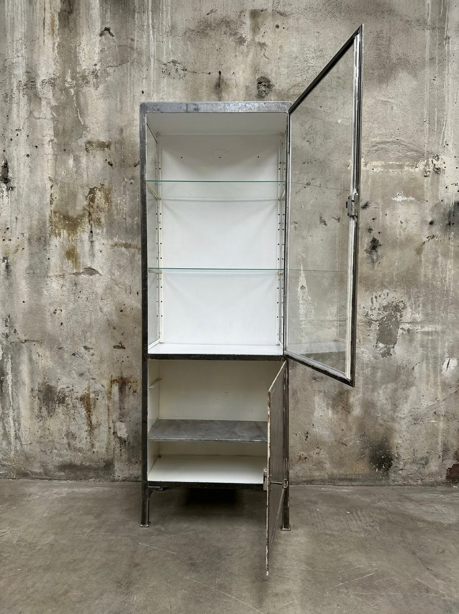 1960s Polish Steel Medical Cabinets