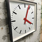 Large Czech Industrial 1970s Square Factory Clocks By Pragotron