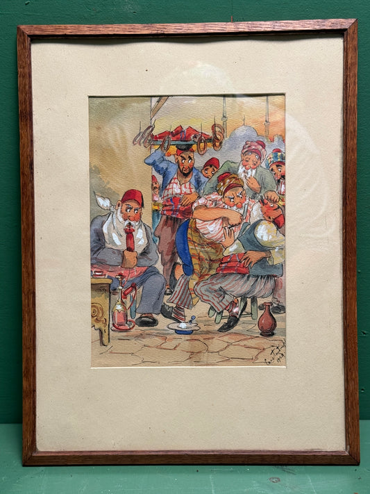 Framed Watercolour Attributed To Karelin Mitrich 1920