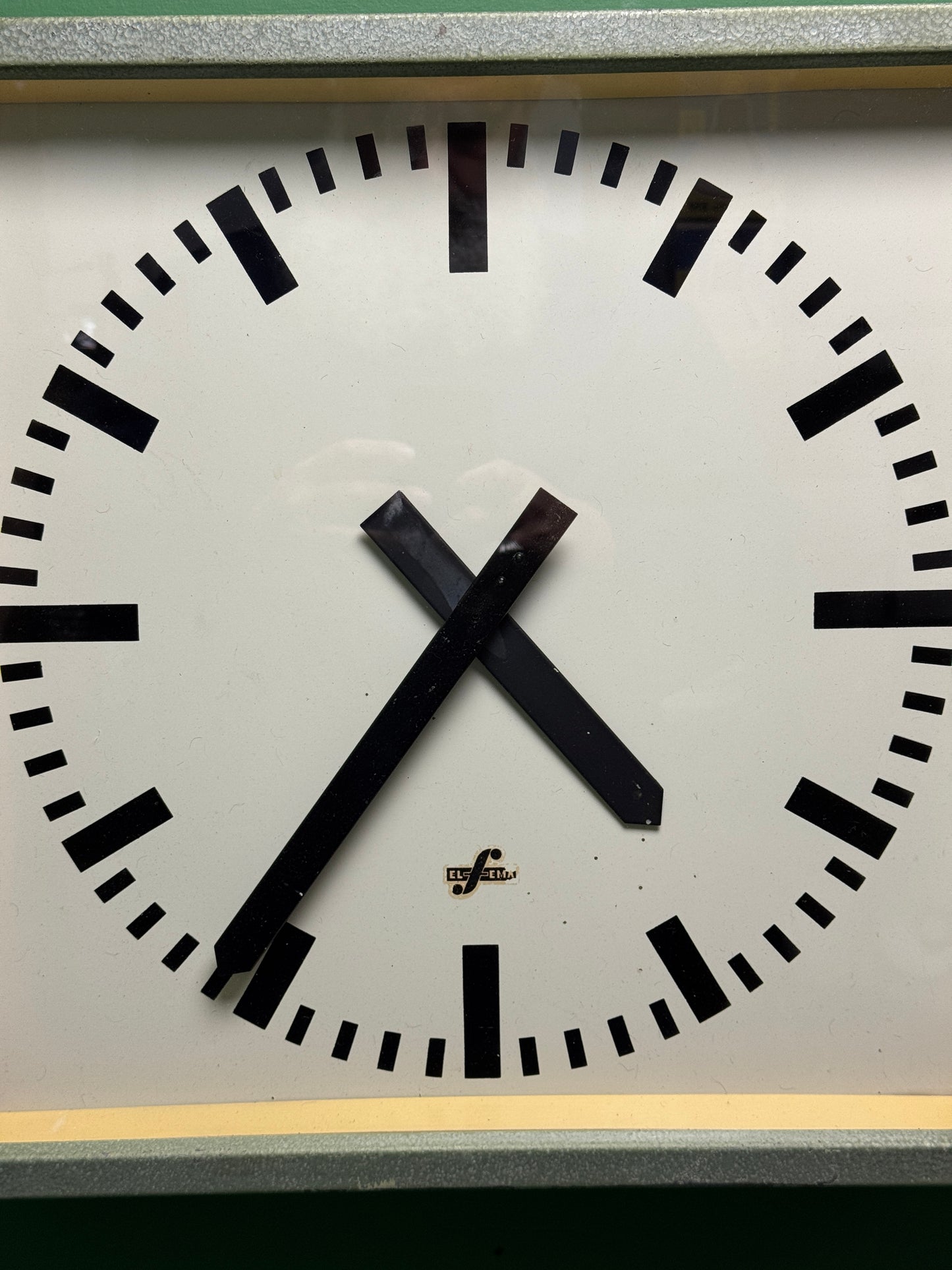 Large 1960's East German Industrial Factory Clocks By Elfema
