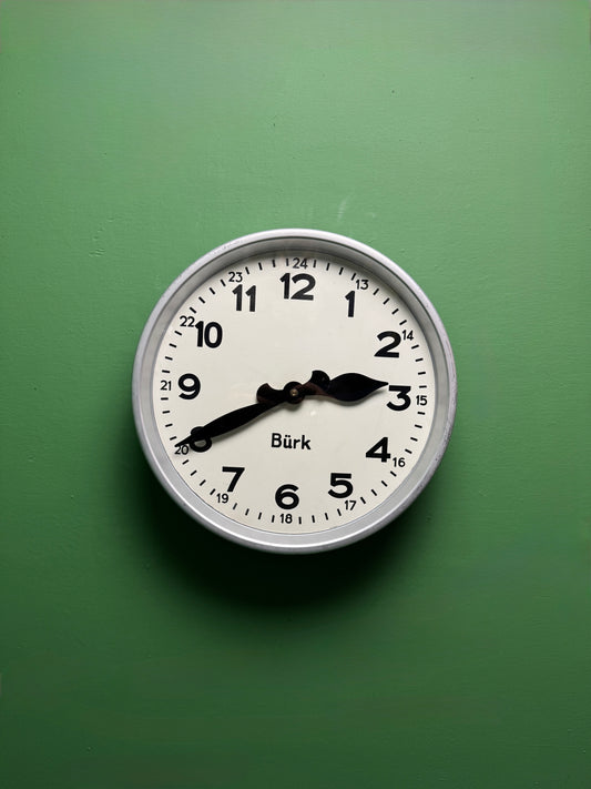 1950s Industrial Factory Clock By Bürk Germany