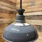 1930s Large Enamel Pendant Lights With Opaline Diffusers By Benjamin