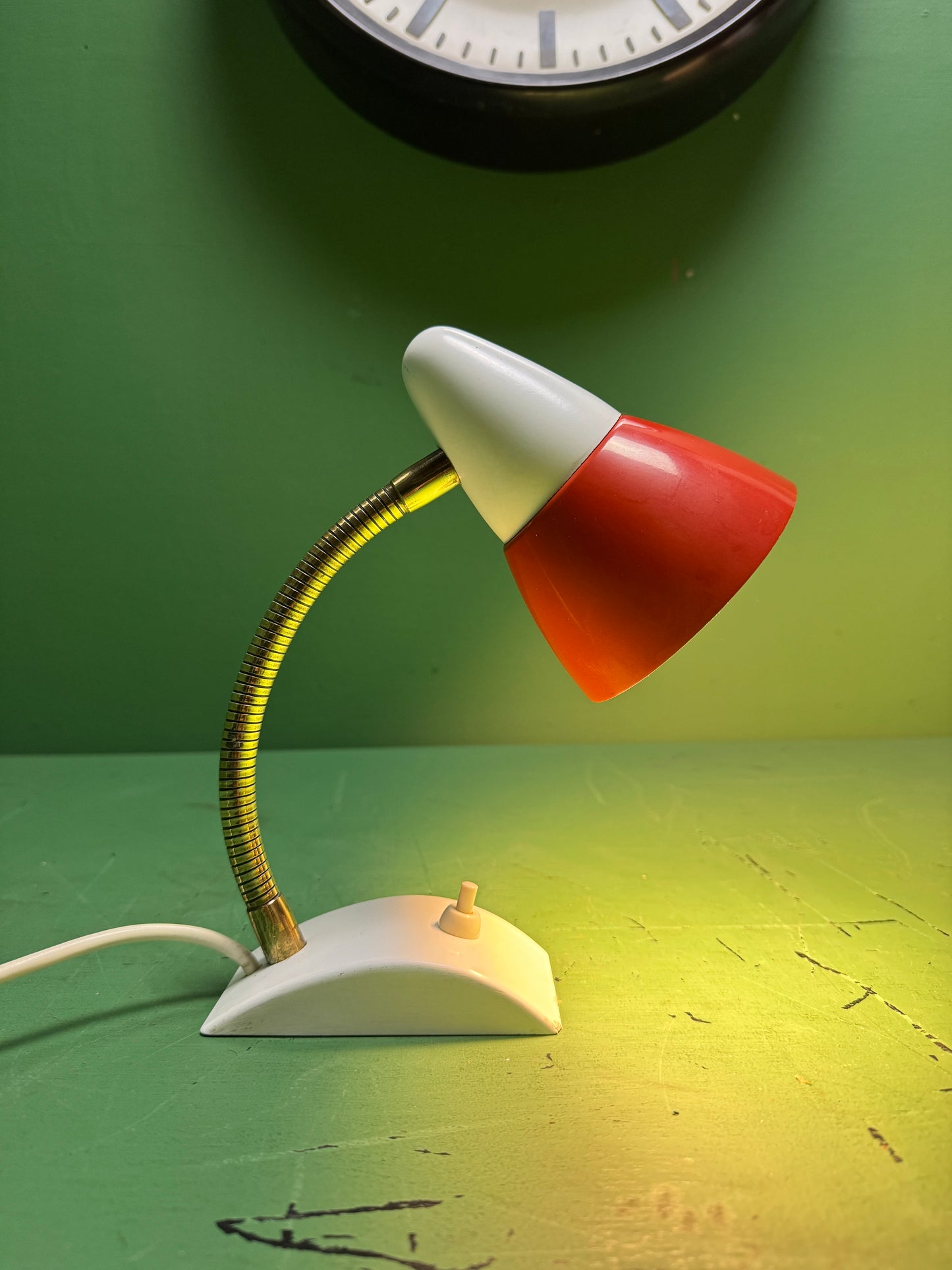 1970s German Retro Orange & White Table Lamp