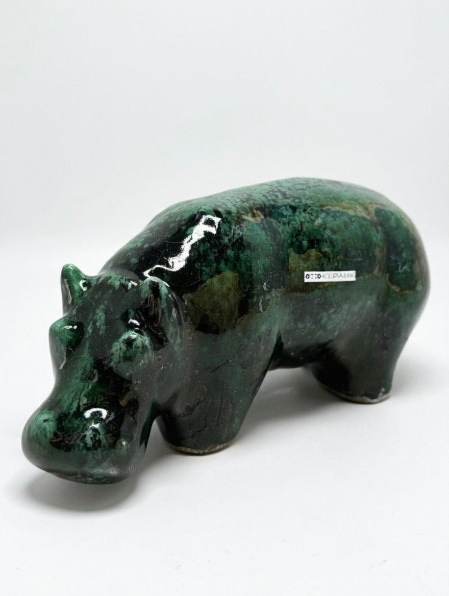 Otto Keramik Ceramic Hippopotamus West German Pottery Fat Lava