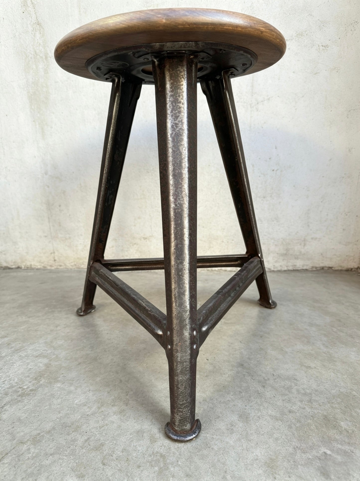 1930s Industrial Work Stool By Rowac