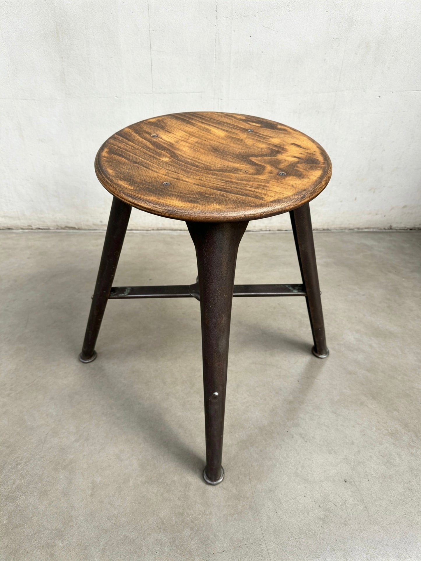 Rare 4 Leg Industrial Work Stool By Ama 1930s