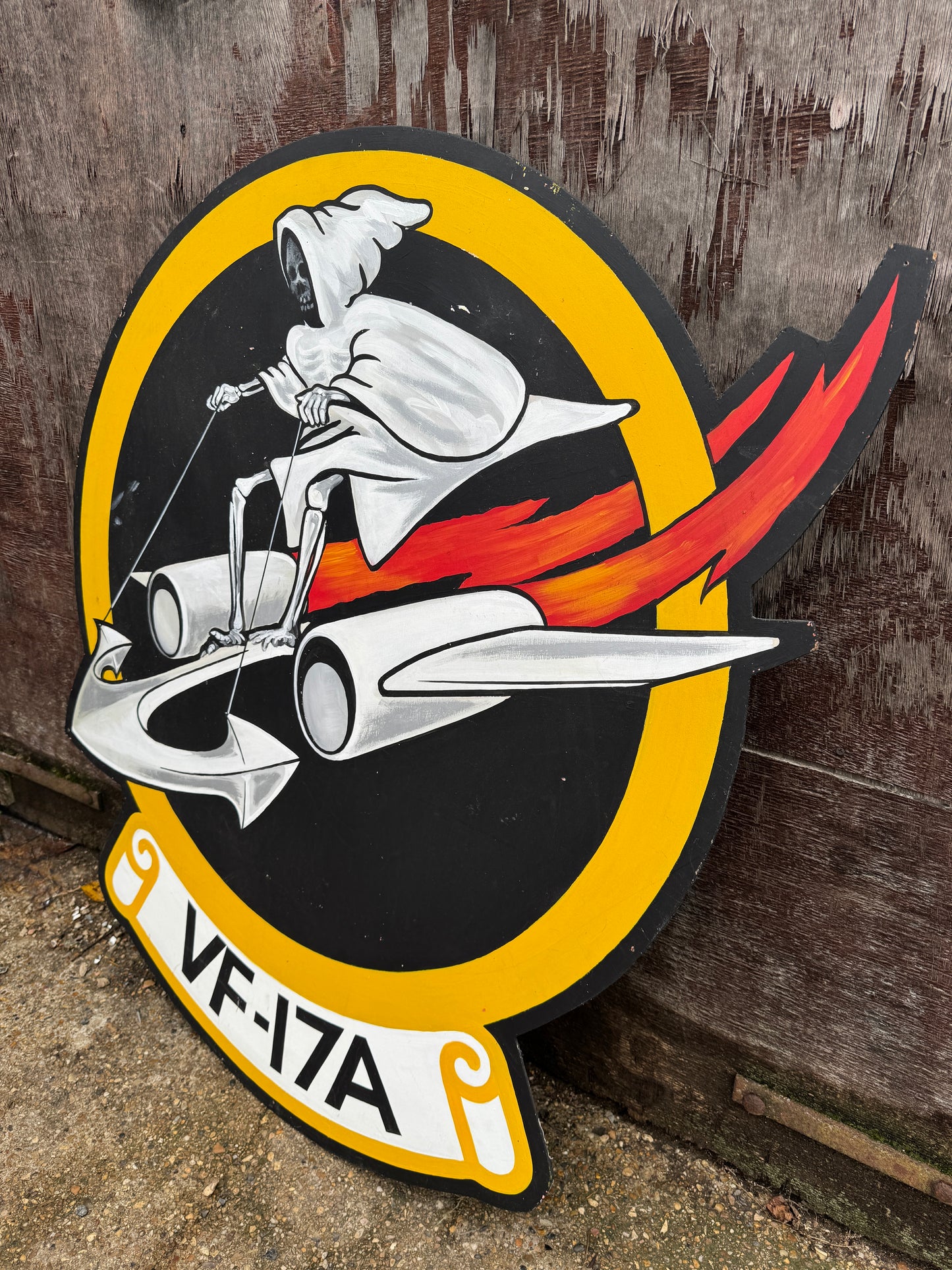 WW2 American Air Force VF-17A Nose Art Hand Painted On Board