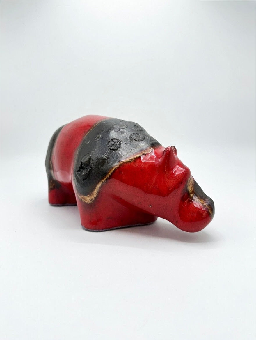 Otto Keramik Ceramic Hippopotamus West German Pottery Fat Lava
