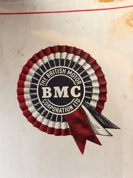 B.M.C. British Motor Corporation Educational Poster Circa 1950s