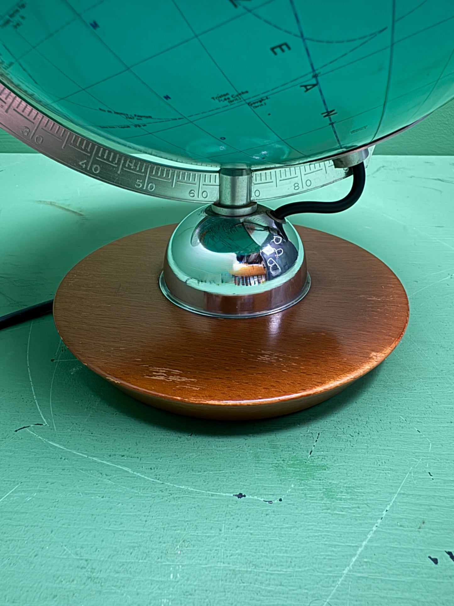 Vintage 1960s German Glass Globe Lamp By JRO Globus Munchen