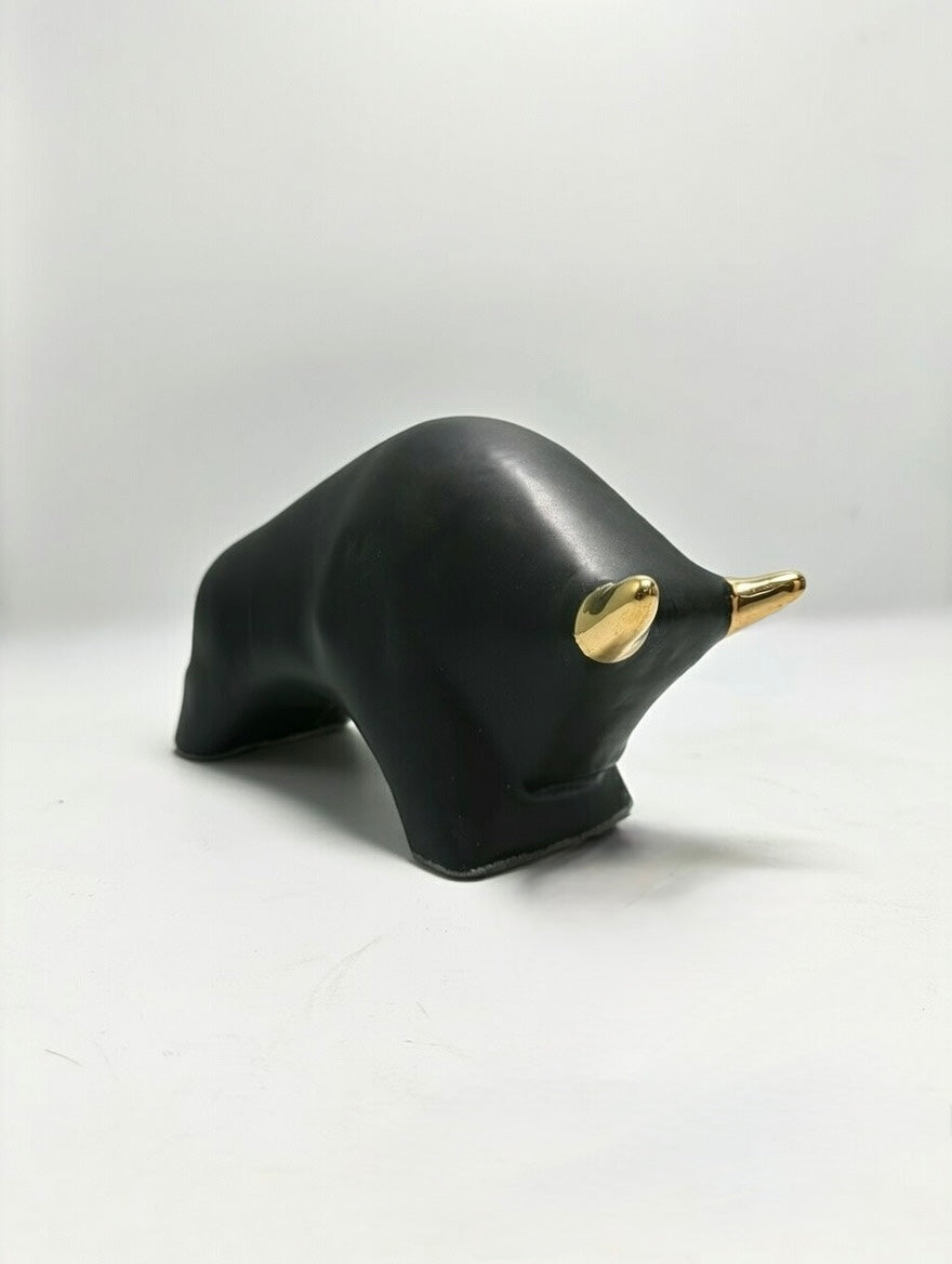 Otto Keramik Gold Edition Ceramic Bull West German Pottery Fat Lava