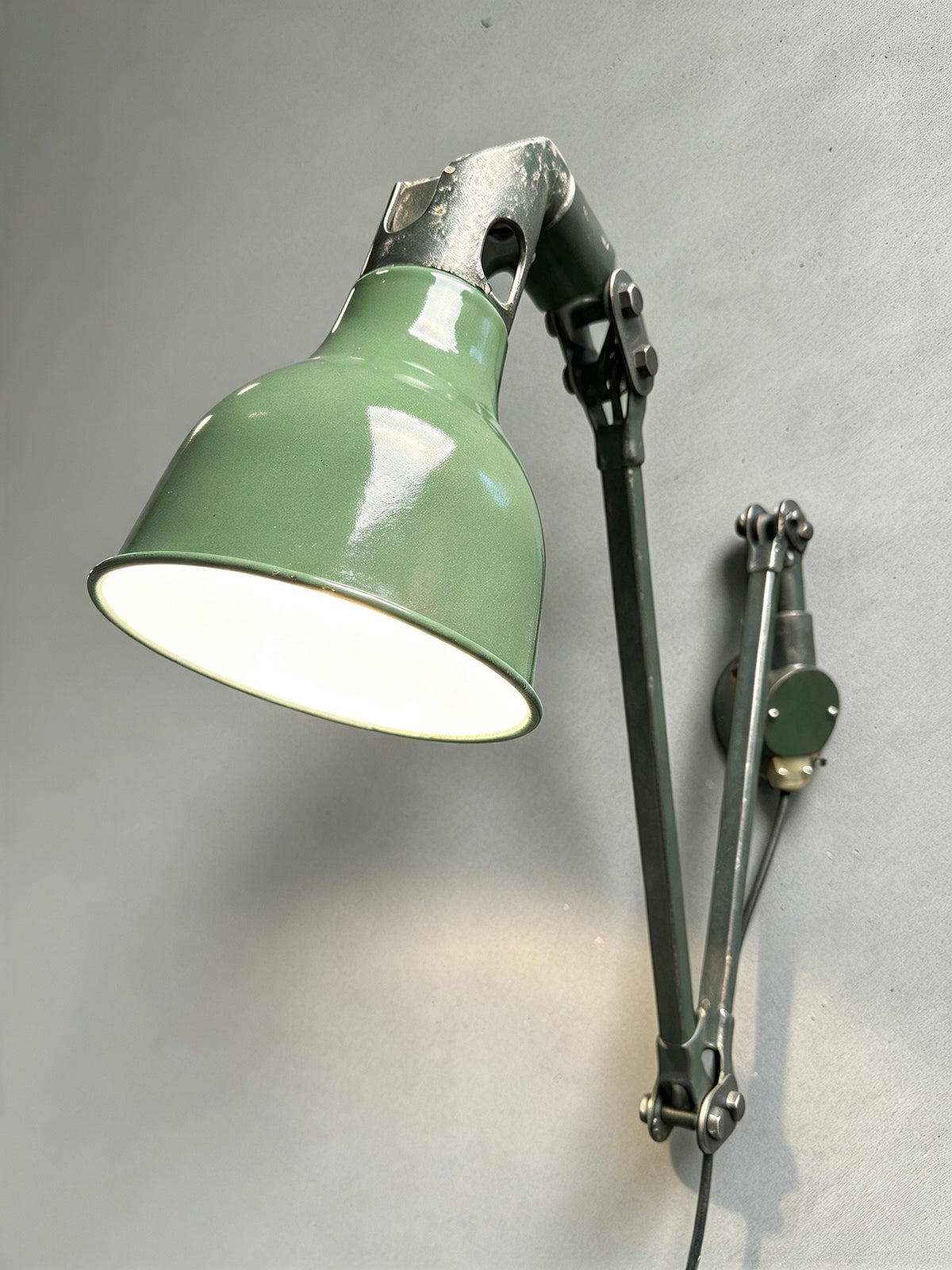 Large 1930s Industrial Wall Lamp By Mek Elek London
