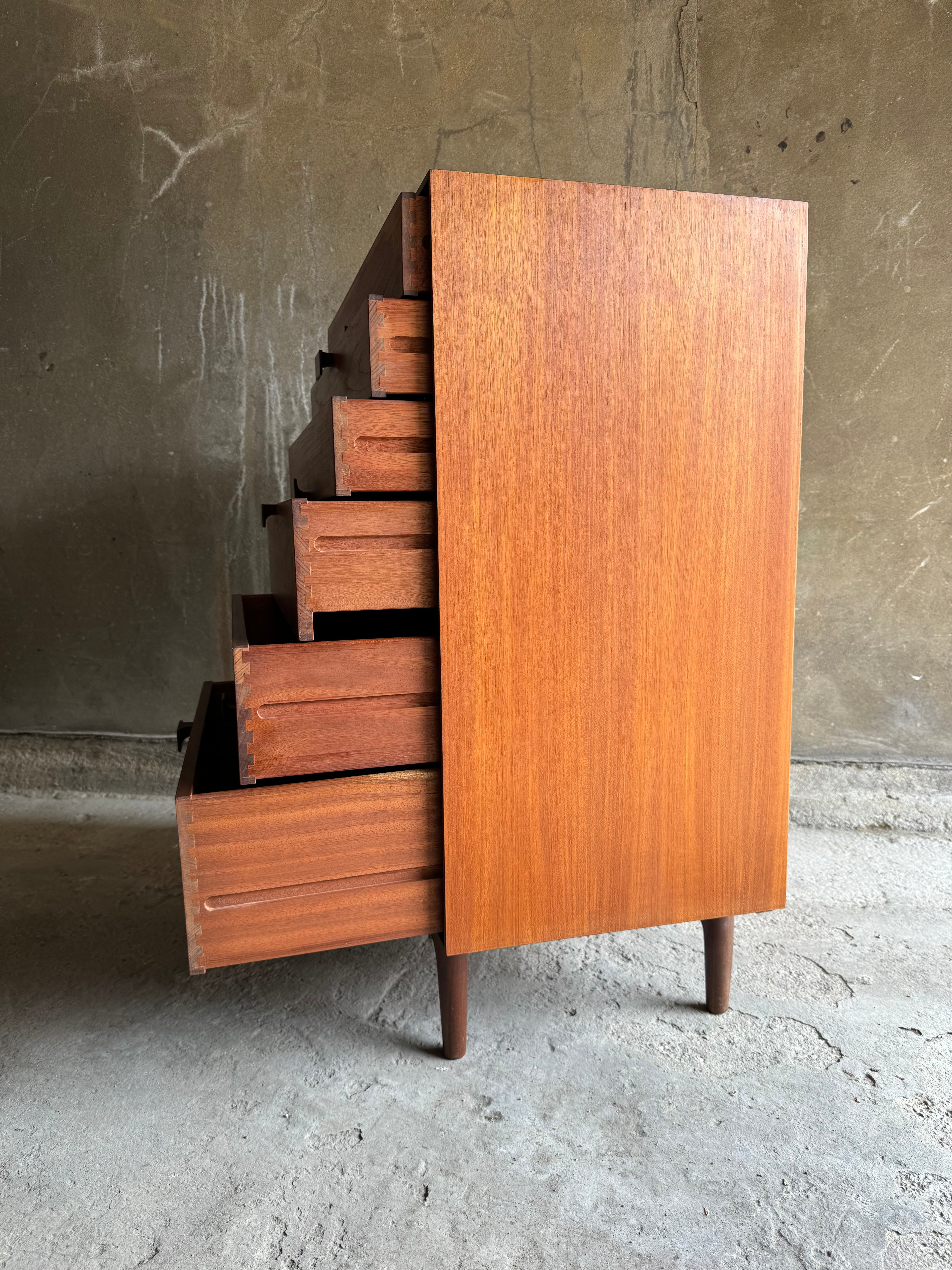 Vintage 1960s Tallboy / Chest Of Drawers By IB Kofod Larsen For G