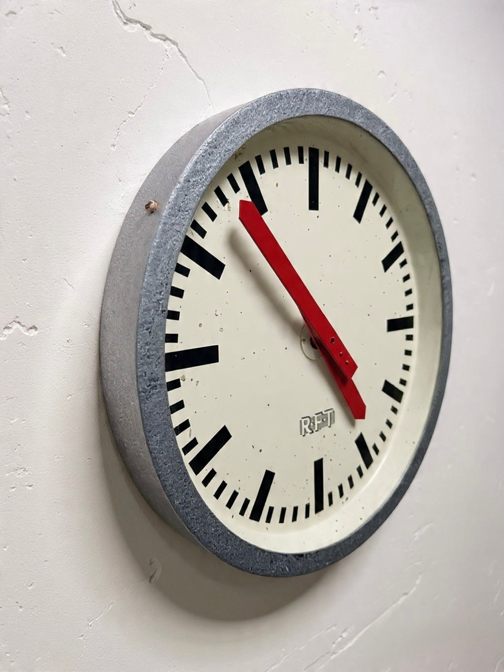 1960s East German Industrial Factory Clock By RFT