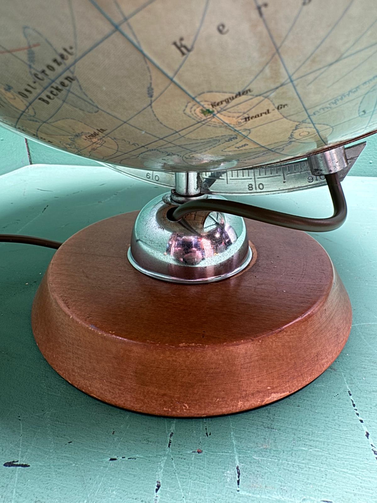 Vintage 1960s German Glass Globe Lamp By JRO Globus Munchen