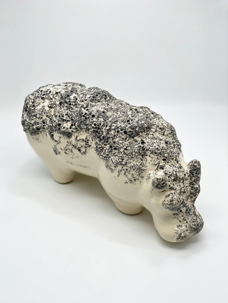 Otto Keramik Ceramic Hippopotamus West German Pottery Fat Lava