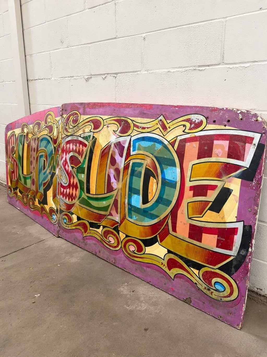 Fair Ground Art Slip N Slide Helter Skelter Sign By Fred Fowle