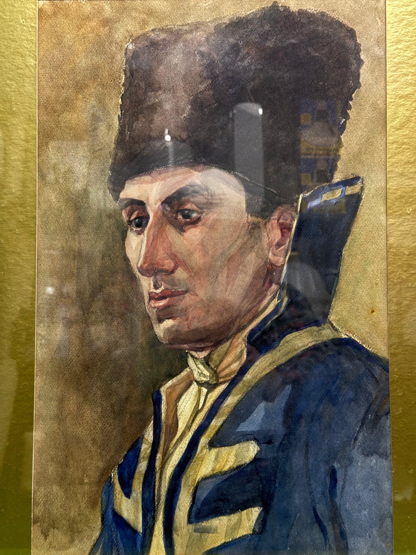 Water Colour Of A Prussian Soldier 1963