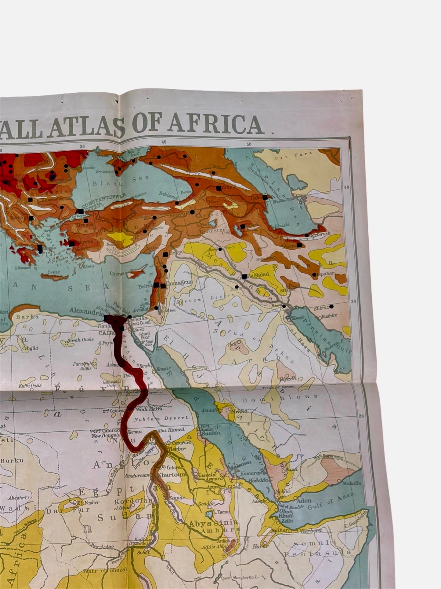 Philips Comparative Wall Atlas Of Africa Circa 1950s