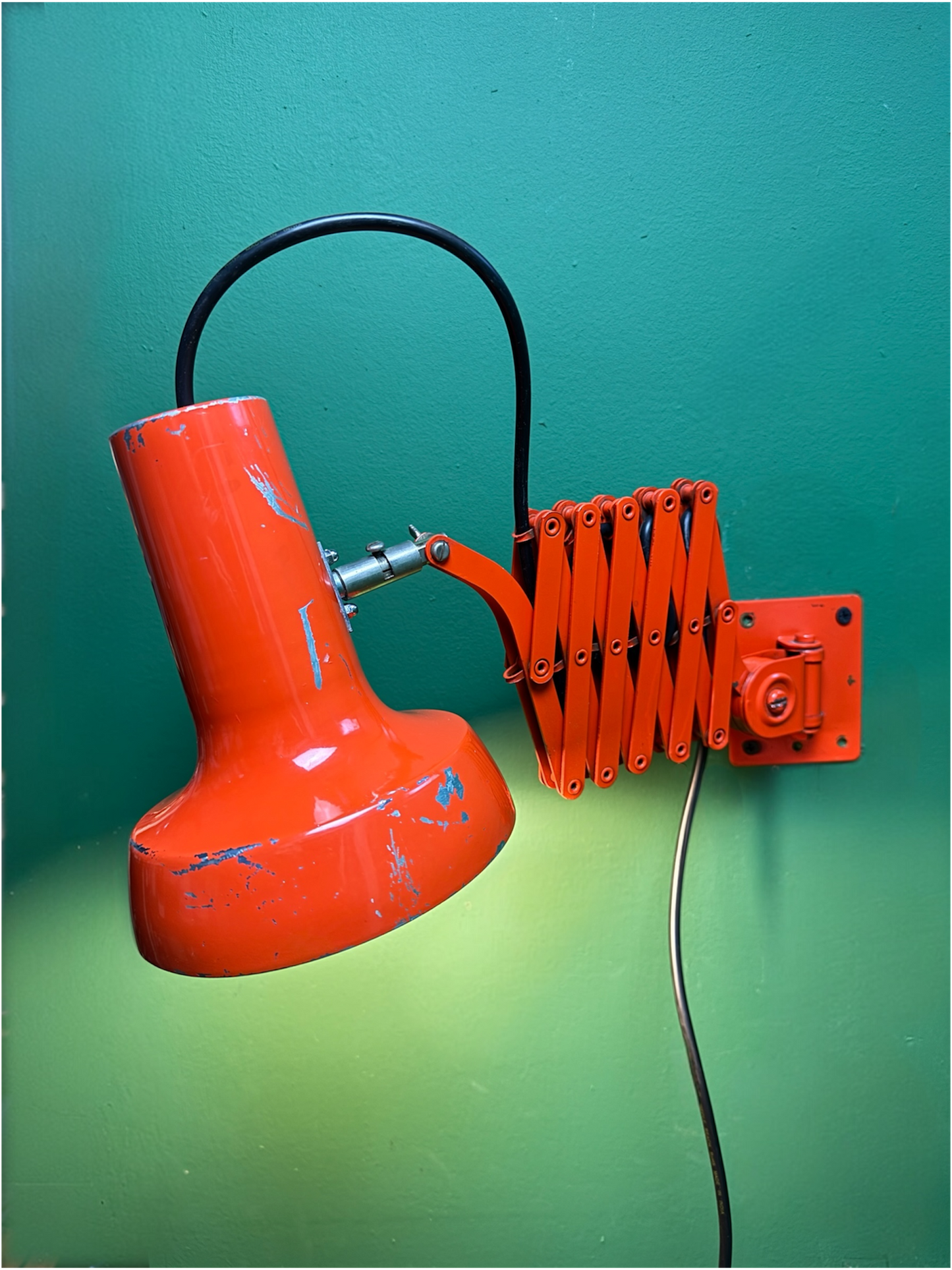 1970s Bright Orange Scissor Lamps By SIS Germany