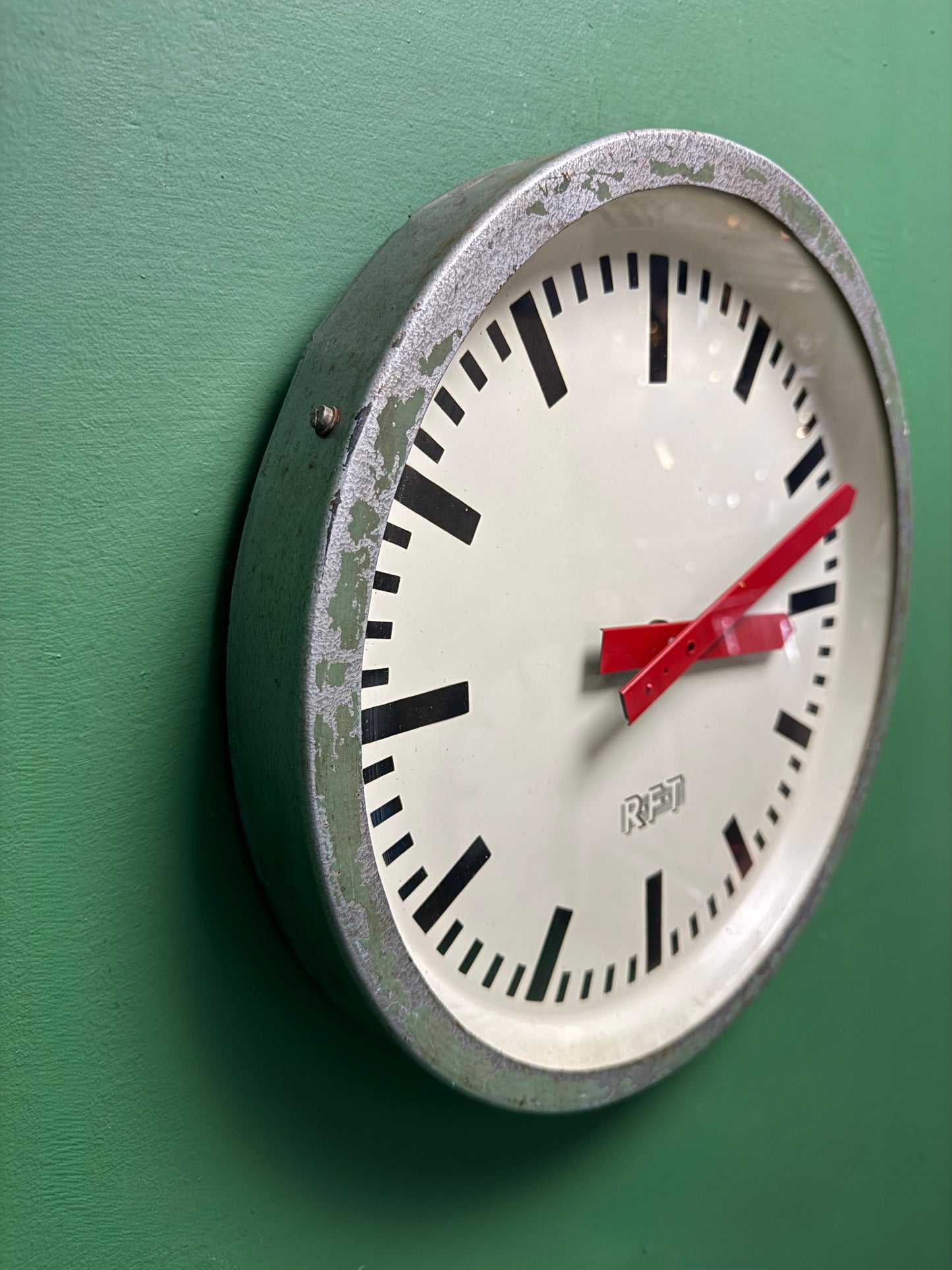 1970s East German Industrial Factory Clock By RFT