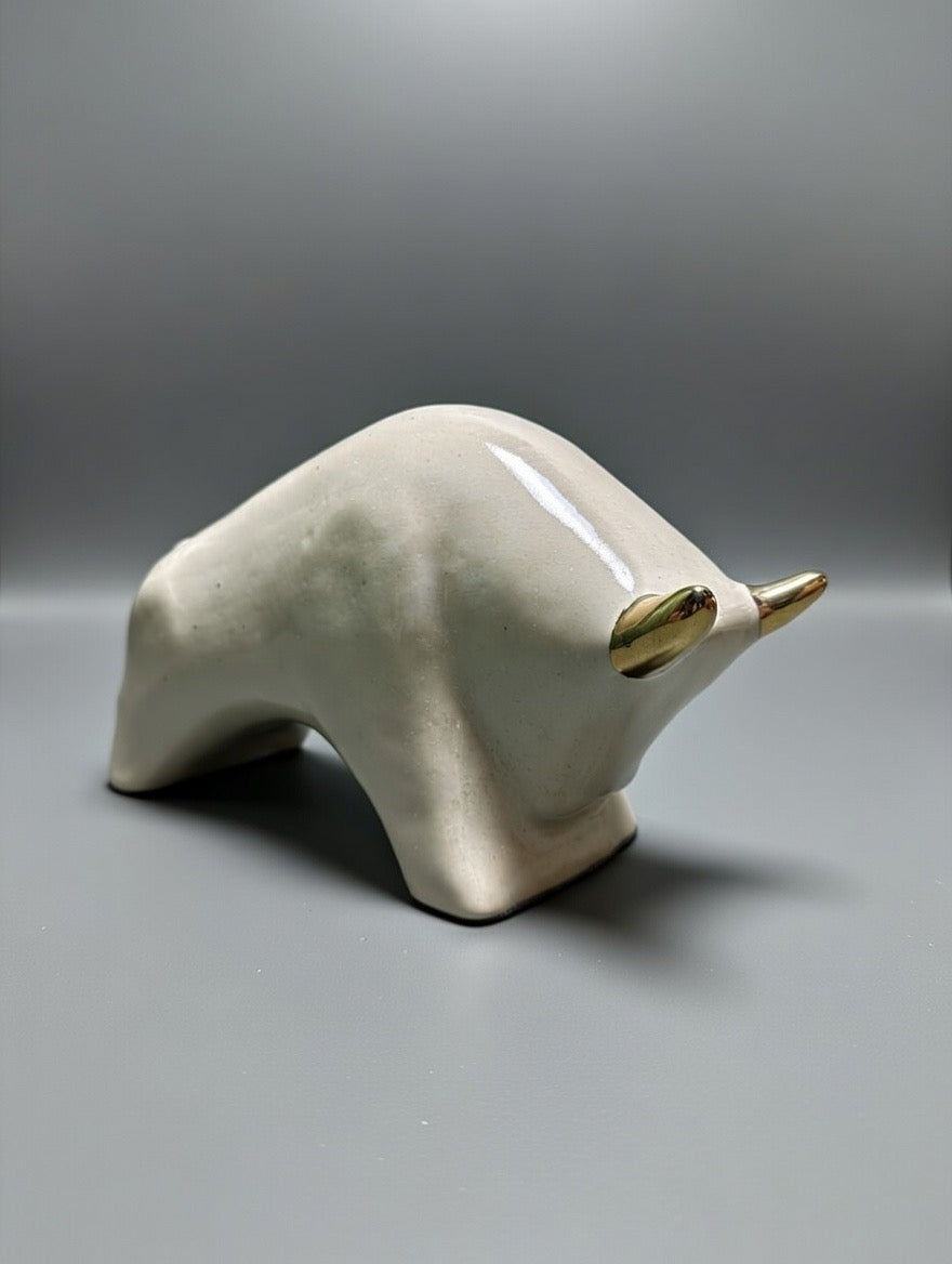 Otto Keramik Gold Edition Ceramic Bull West German Pottery Fat Lava