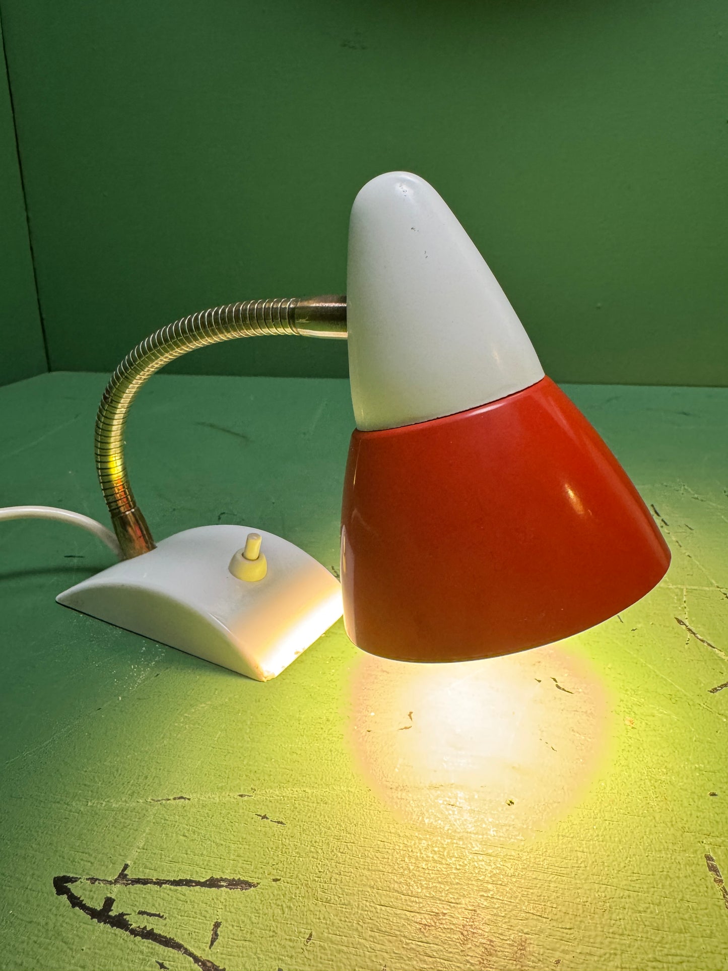 1970s German Retro Orange & White Table Lamp