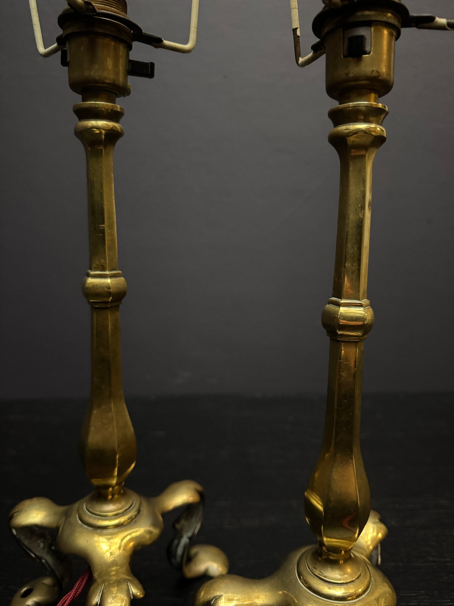 Circa 1910 Pair Of Faraday & Son Brass Pullman Lamps