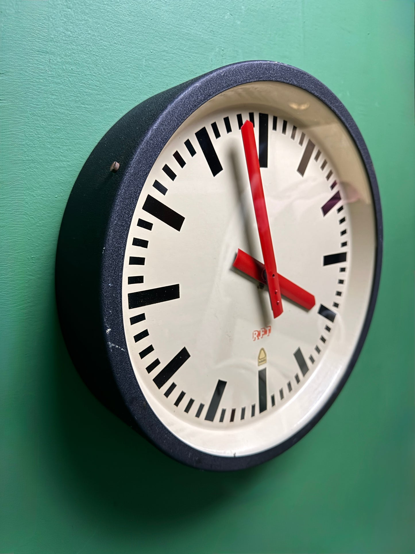 1950s East German Industrial Factory Clock By RFT