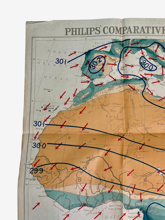 Philips Comparative Wall Atlas Of Africa Circa 1950s