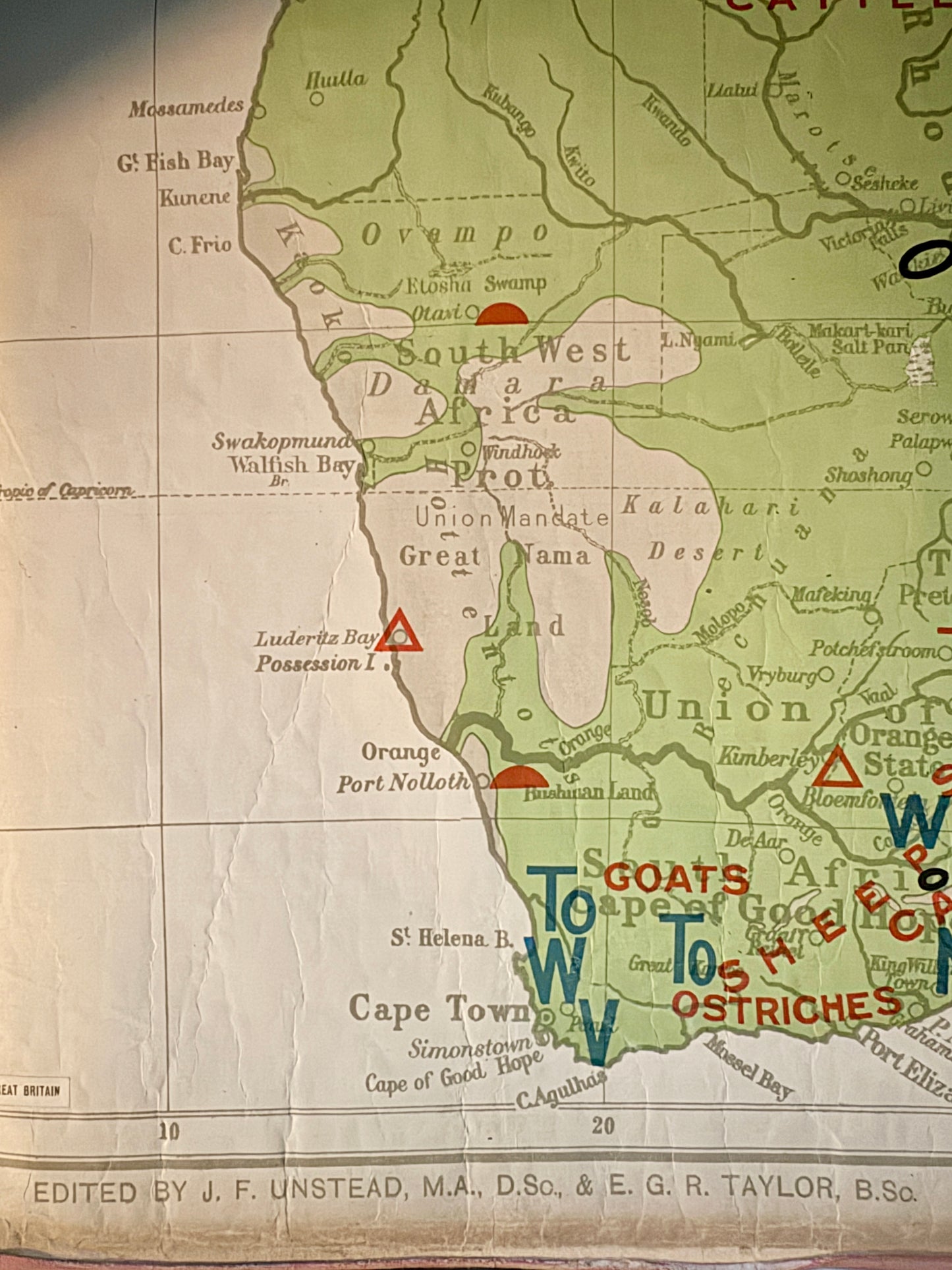 Philips Comparative Wall Atlas Of Africa Circa 1950s